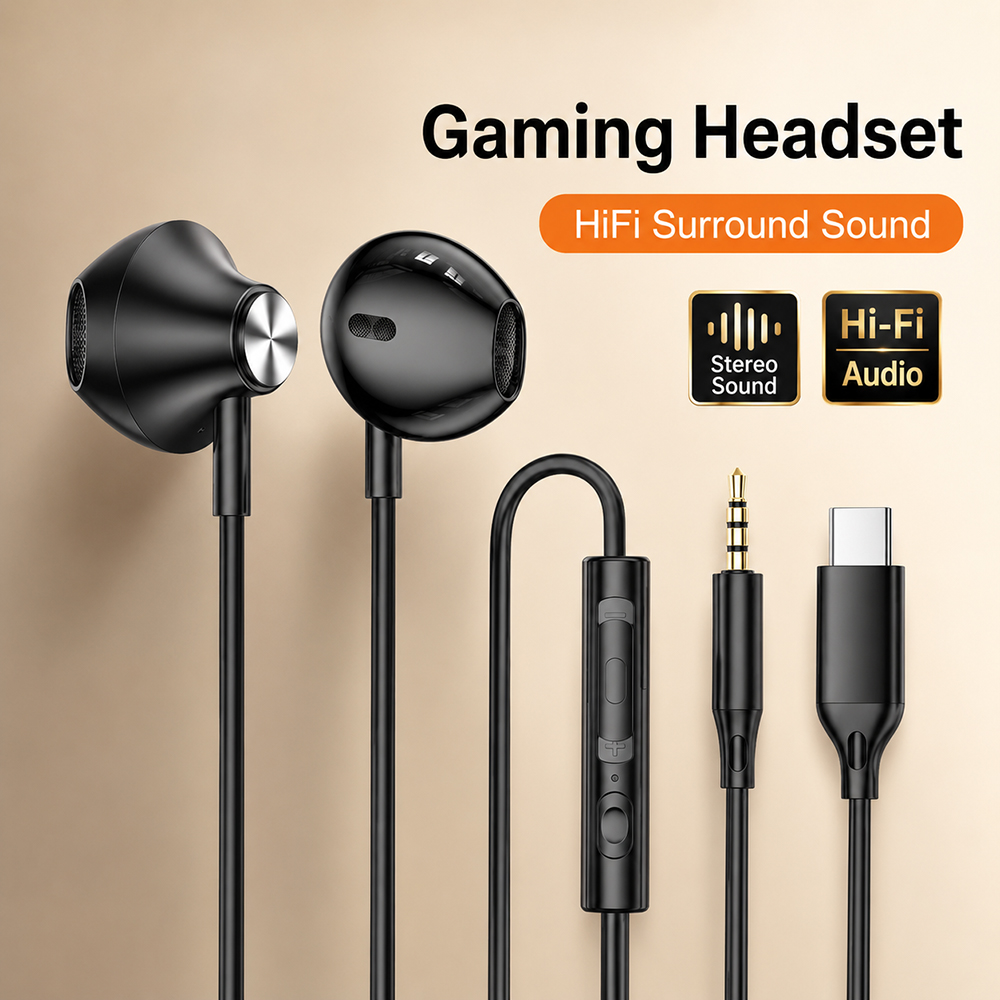 Gaming Headphone Accessories - Auriculares envolventes HiFi, sonido estéreo de