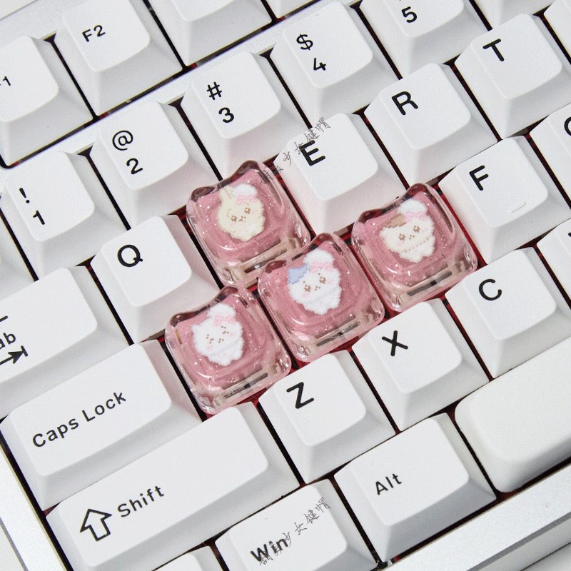 Gaming Accessories Cute - Teclas Chiikawa Usagi de Anime, Translúcidas,